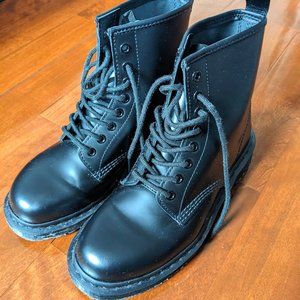 Dr. Martens Women Boots Size 8 - 1460 Mono Smooth Leather Lace Up Boots
